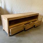 TV meubel - teakhout - 160 cm breed - 3 lades -TTM Wonen, Www.ttmwonen.nl, 150 tot 200 cm, Teakhout, Nieuw