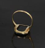 Familiewapen heliotroop 14k gouden vintage dames ring, Verzenden, Goud, Ring, Met edelsteen