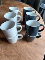 12 Hema mokken, wit en grijs, Ophalen, Gebruikt, Keramiek, Effen