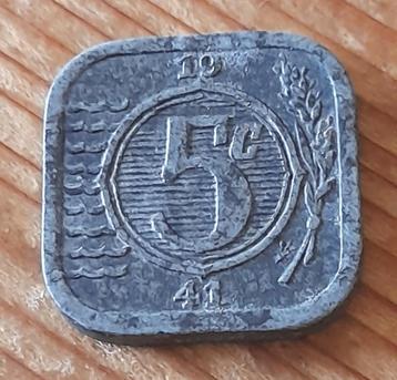 Nederland 5 cent 1941 zink (lot 1) beschikbaar voor biedingen