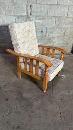 klassieke houten rookstoel met kussens, Huis en Inrichting, Stoelen, Ophalen, Gebruikt, Bruin, Eén