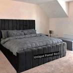 Luxury Velvet Panel Bed – Premium Design, Verzenden, Nieuw, Tweepersoons, Wit