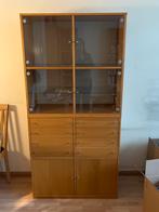 Vitrinekast in 2 delen, Huis en Inrichting, Kasten | Vitrinekasten, Ophalen, Gebruikt, 50 tot 100 cm, Met lade(s)