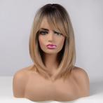 Blonde Pruik Met Bob Schouderlengte Haar Haren Dames, Verzenden, Nieuw, Pruik of Haarverlenging