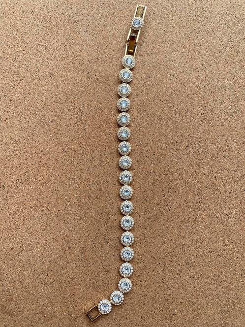 SWAROVSKI Angelic Tennis Armband (Lengte: 16.50 cm), Sieraden, Tassen en Uiterlijk, Armbanden, Gebruikt, Staal, Goud, Met kristal