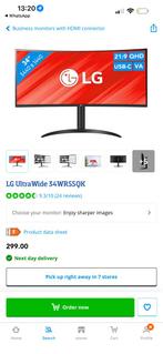 LG UltraWide 34WR55QK 34 INCH USB-C charging, Computers en Software, Monitoren, IPS, Ophalen of Verzenden, Zo goed als nieuw, USB-C