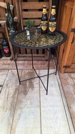 Epoxy bierdopjes bijzettafel Heineken,Hertog jan, 45 tot 60 cm, Minder dan 55 cm, Metaal of Aluminium, Rond