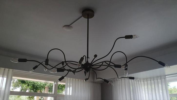 Brons kleurige Plafondlamp - 120cm Breed, Huis en Inrichting, Lampen | Kroonluchters, Nieuw, Metaal, Ophalen