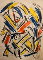 Theo Wolvecamp op papier abstracte compositie, Antiek en Kunst, Ophalen of Verzenden