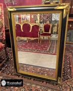 Groot spiegel klassiek / antieke barok goud, zwarte lijst, Gebruikt, Verzenden, 75 tot 100 cm, Minder dan 100 cm