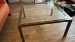 salontafel met glas, Huis en Inrichting, Tafels | Salontafels, Ophalen, Gebruikt, 50 tot 100 cm, Vierkant