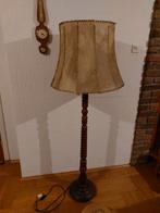 Staaande Schemerlamp Eiken met Leren Kap, Ophalen, Hout, Gebruikt, Vintage