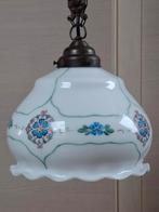 Vintage Art Deco Kelk Lamp met Bloemen, Ophalen of Verzenden