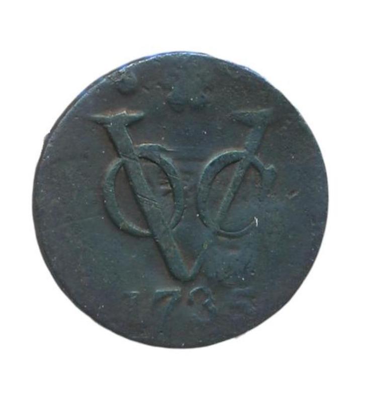 Holland Duit (VOC) 1735, Postzegels en Munten, Munten | Nederland, Losse munt, Overige waardes, Vóór koninkrijk, Ophalen of Verzenden