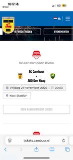 Gezocht!! Tickets cambuur ado, prijs is bespreekbaar., Seizoenskaart, Twee personen, November