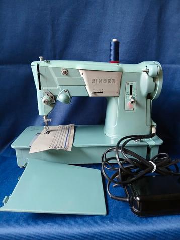 Vintage Singer Naaimachine - Mintgroen beschikbaar voor biedingen