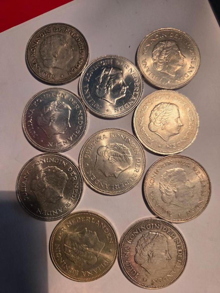 Tientjes., Postzegels en Munten, Munten | Nederland, 10 gulden, Koningin Juliana, Zilver, Ophalen of Verzenden