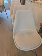 4x witte eetkamerstoelen, Kunststof, Gebruikt, Wit, Ophalen of Verzenden