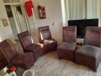 leer stoelen, Ophalen, Gebruikt, Bruin, Leer