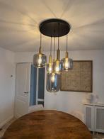 Moderne Hanglamp met 5 Glazen Kappen, Huis en Inrichting, Lampen | Hanglampen, Ophalen of Verzenden, Zo goed als nieuw, Glas, 50 tot 75 cm