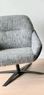 Fauteuil Python. Binnenkant stof, buitenkant zwart leder., Ophalen, Overige kleuren, Zo goed als nieuw, Eén