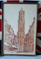 Vintage lijstje met de Dom van Utrecht, Antiek en Kunst, Ophalen of Verzenden