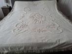Vintage witte Chenille bed sprei jaren 70, Ophalen of Verzenden