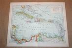 Originele oude kaart Antillen - circa 1930 !!, Boeken, Atlassen en Landkaarten, Gelezen, Ophalen of Verzenden