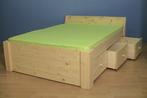 Stevig massief houten bed met 3 of 6 laden, Hout, Nieuw, Tweepersoons, 140 cm