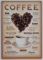 Coffee bonen hart koffie reclambord van metaal wandbord deco