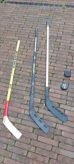 3 IJshockey Sticks + 2 Pucks, Ophalen, Gebruikt, Stick