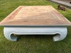 Mooie stijlvolle Opium tafel met wit onderstel, Huis en Inrichting, Tafels | Salontafels, Ophalen of Verzenden, Gebruikt, Rechthoekig