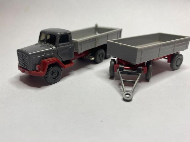 Wiling Magirus en aanhanger, Hobby en Vrije tijd, Modelauto's | 1:87, Zo goed als nieuw, Wiking, Ophalen of Verzenden
