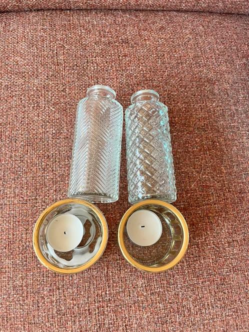 Kaarsjeshouders en vaasjes (13stuks), Huis en Inrichting, Woonaccessoires | Vazen, Zo goed als nieuw, Overige kleuren, Minder dan 50 cm