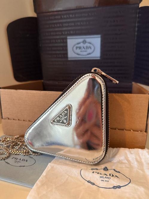 Prada Mini Bag - Silver Metallic, Sieraden, Tassen en Uiterlijk, Tassen | Damestassen, Zo goed als nieuw, Avondtasje, Overige kleuren