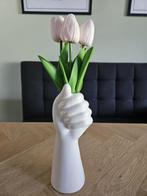 Vaas hand wit, Wit, Aardewerk of Porselein, Nieuw, Ophalen of Verzenden