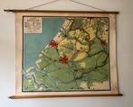 Antieke schoolkaart R.Bos - Zuid Holland, Ophalen of Verzenden, Natuur en Biologie
