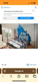 Tweepersoonsbed 180x200 + Nieuw Matras + Tafeltjes & Lampen, Huis en Inrichting, Ophalen, Zwart, Tweepersoons, Zo goed als nieuw