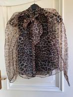 Zara tule blouse pofmouw panterprint M, Kleding | Dames, Blouses en Tunieken, Ophalen of Verzenden, Zo goed als nieuw, Zwart