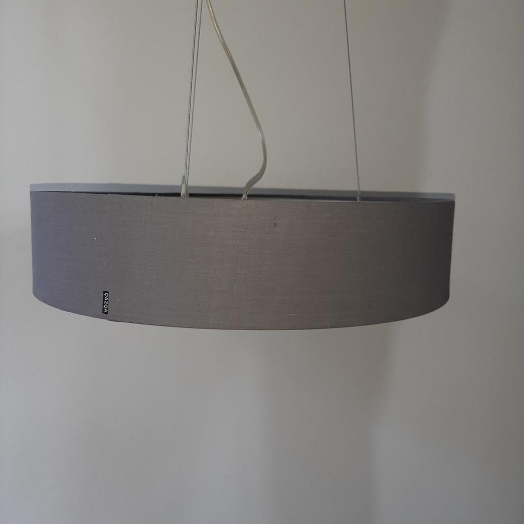 Leuke Qazqa design lamp met stoffen kap, Huis en Inrichting, Lampen | Hanglampen, Design, Ophalen of Verzenden, Zo goed als nieuw