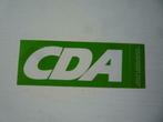 CDA Politieke Partij Groene Rechthoekige Sticker Groen, Verzamelen, Stickers, Overige typen, Ophalen of Verzenden, Zo goed als nieuw
