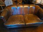 Vintage leren tweezitsbank, Ophalen, Gebruikt, 150 tot 200 cm, Vintage