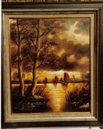 schilderij gesigneerd v.d. Velden, Antiek en Kunst, Kunst | Schilderijen | Klassiek, Ophalen