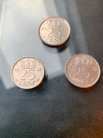 25 cent munt 3x, Ophalen, Koningin Juliana, 25 cent