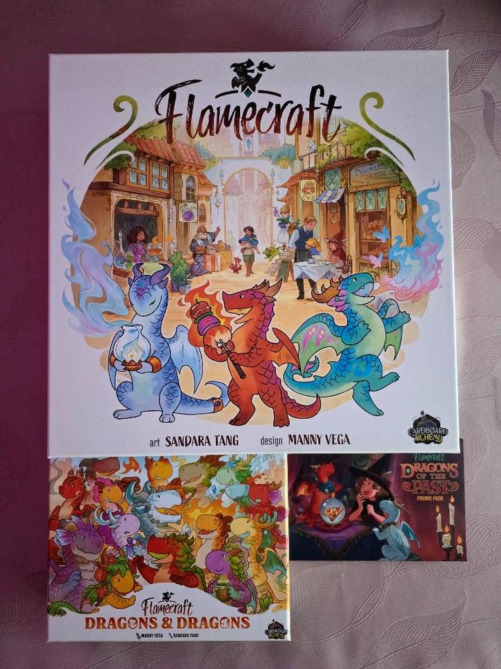 Flamecraft Deluxe - Compleet - Pink/Promos - Uitbreidingen, Hobby en Vrije tijd, Gezelschapsspellen | Bordspellen, Zo goed als nieuw