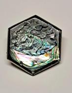 Alpaca Mexico abalone parelmoer schelp broche, Sieraden, Tassen en Uiterlijk, Broches, Ophalen of Verzenden, Zo goed als nieuw