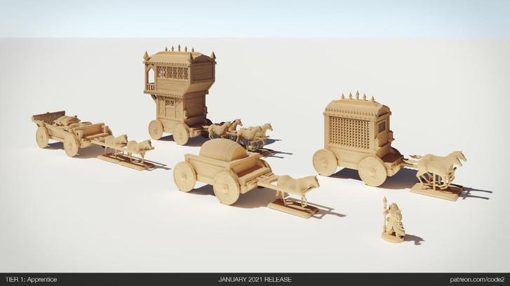 Scenery - Drennheim - Carts and Wagons, Hobby en Vrije tijd, Wargaming, Nieuw, Warhammer, Ophalen of Verzenden