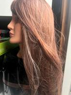 Pruik met lange bruine haren, Ophalen, Zo goed als nieuw, Pruik of Haarverlenging