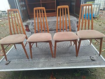 4 vintage deense eetkamerstoelen van niels koefoeds beschikbaar voor biedingen