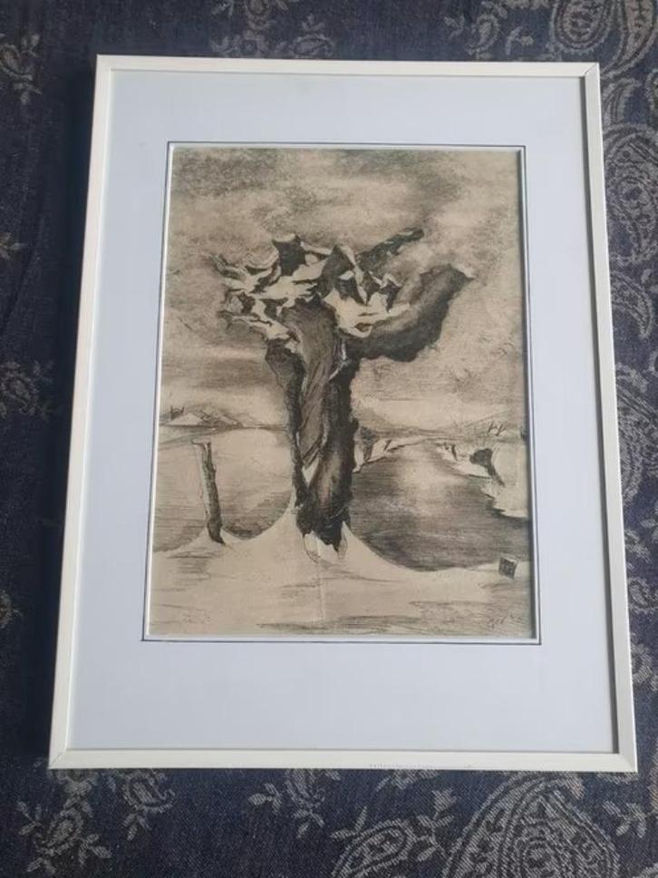 orig tekening knotwilg in de winter Gerrit Ger Huizer 1950, Antiek en Kunst, Kunst | Tekeningen en Foto's, Ophalen